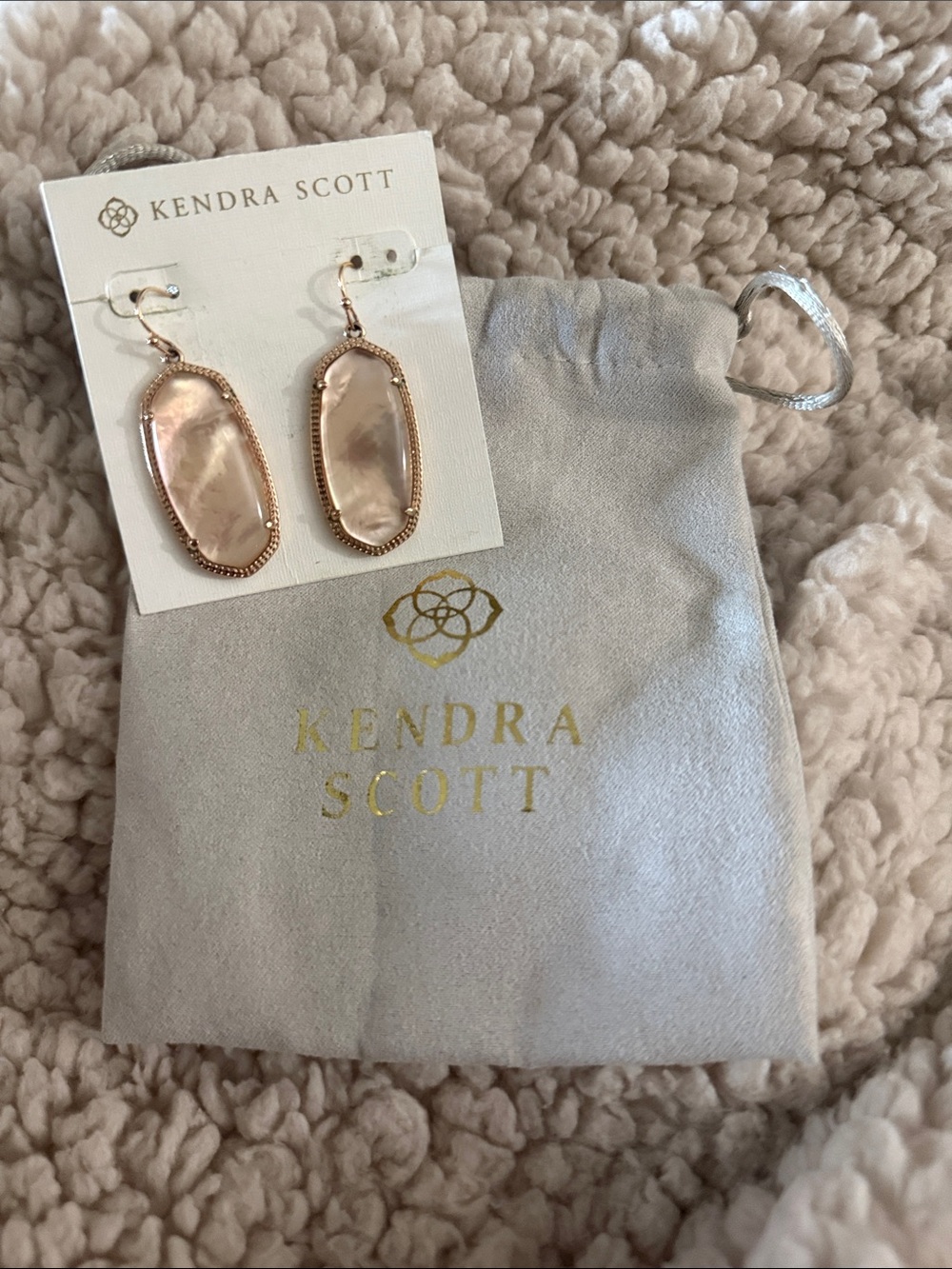 Like New with card and bag Rose Gold with Pink Mother of Pearl Stone
